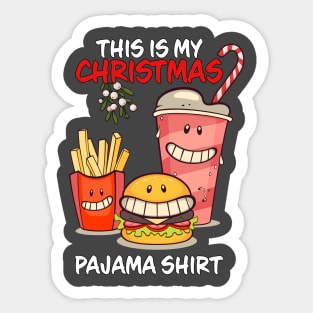 This Is My Christmas Pajama Shirt Happy Hour Family Matching Christmas Pajama Costume Gift Sticker